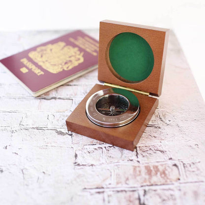 Own Handwriting Compass Personalised with Timber Box