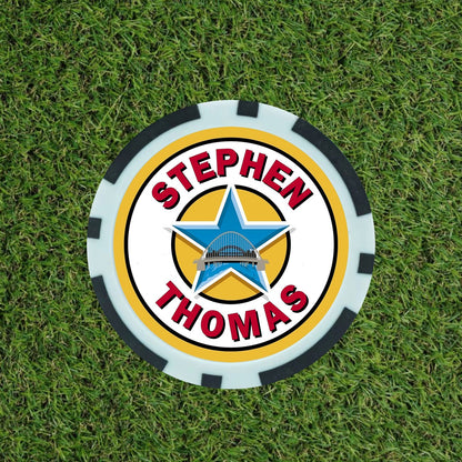 Personalised Newcastle United Fan Poker Chip Keyring