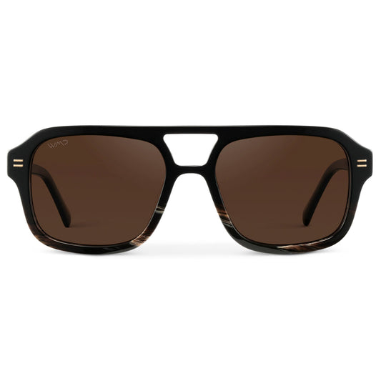 SYDNEY Oversized Retro Aviator Women's Sunglasses in Black Mineral by WMP Eyewear