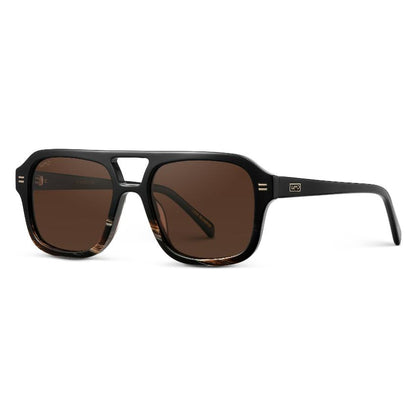SYDNEY Oversized Retro Aviator Women's Sunglasses in Black Mineral by WMP Eyewear