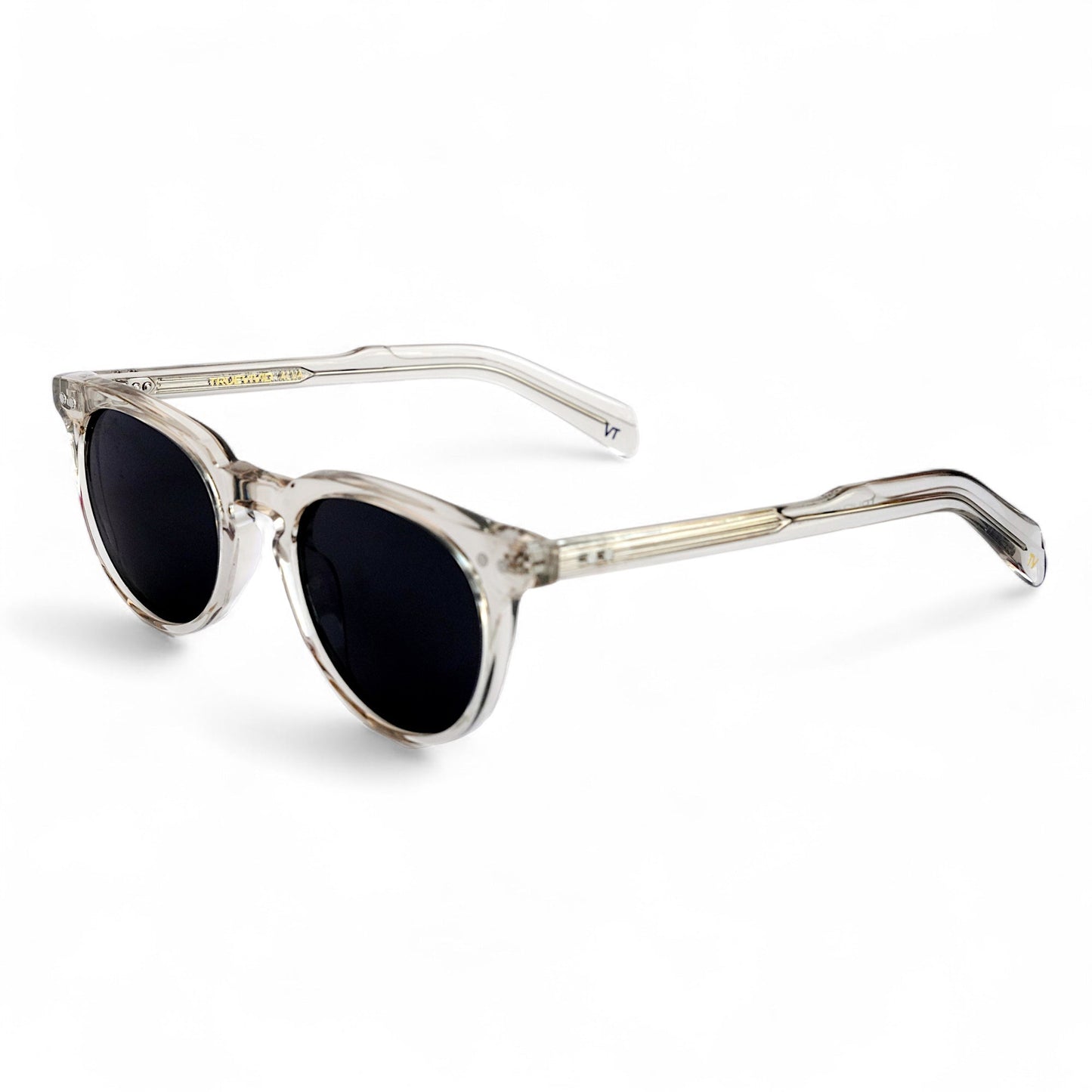 ALVA Crystal Round Retro Polarised Sunglasses, Grey Lens by TrueVivid