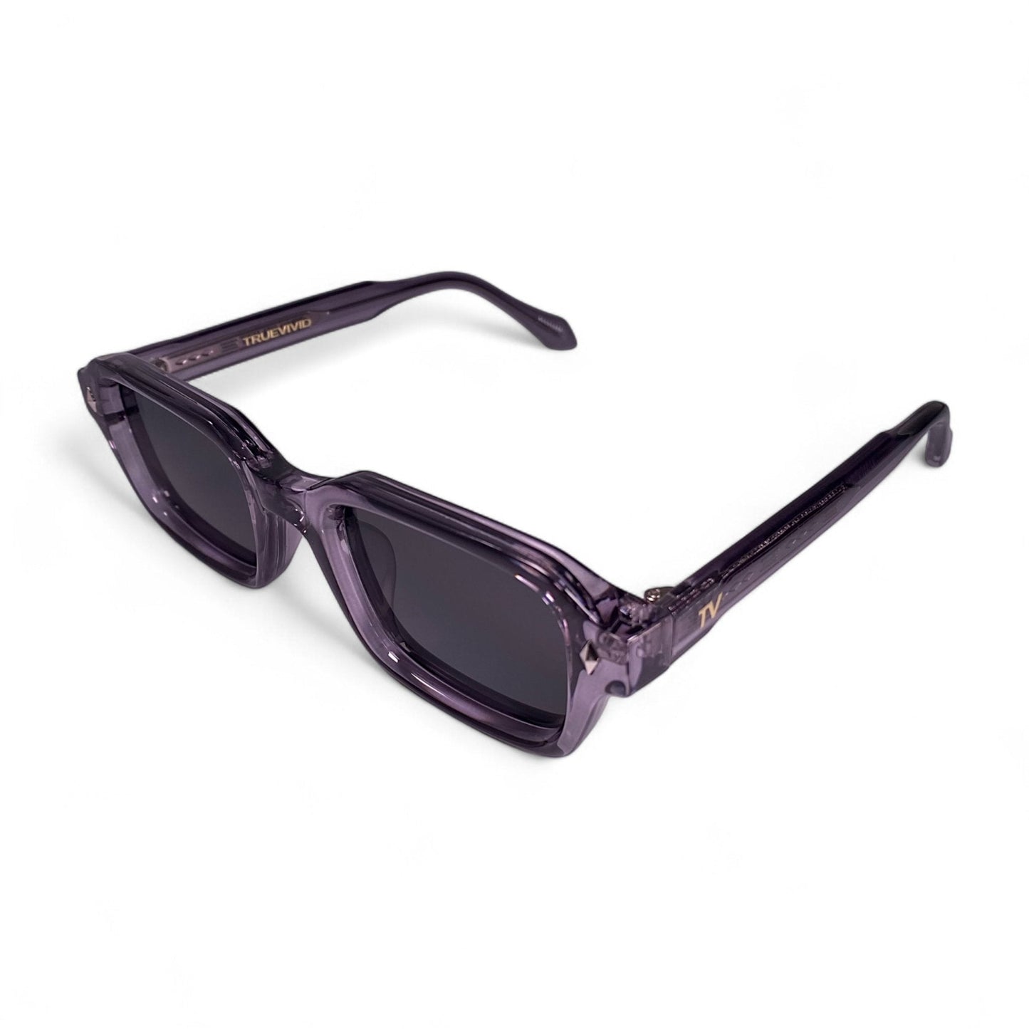 HAV Essentials Rectangular Sunglasses, Unisex, Slate Orchid, Black Lens by TrueVivid