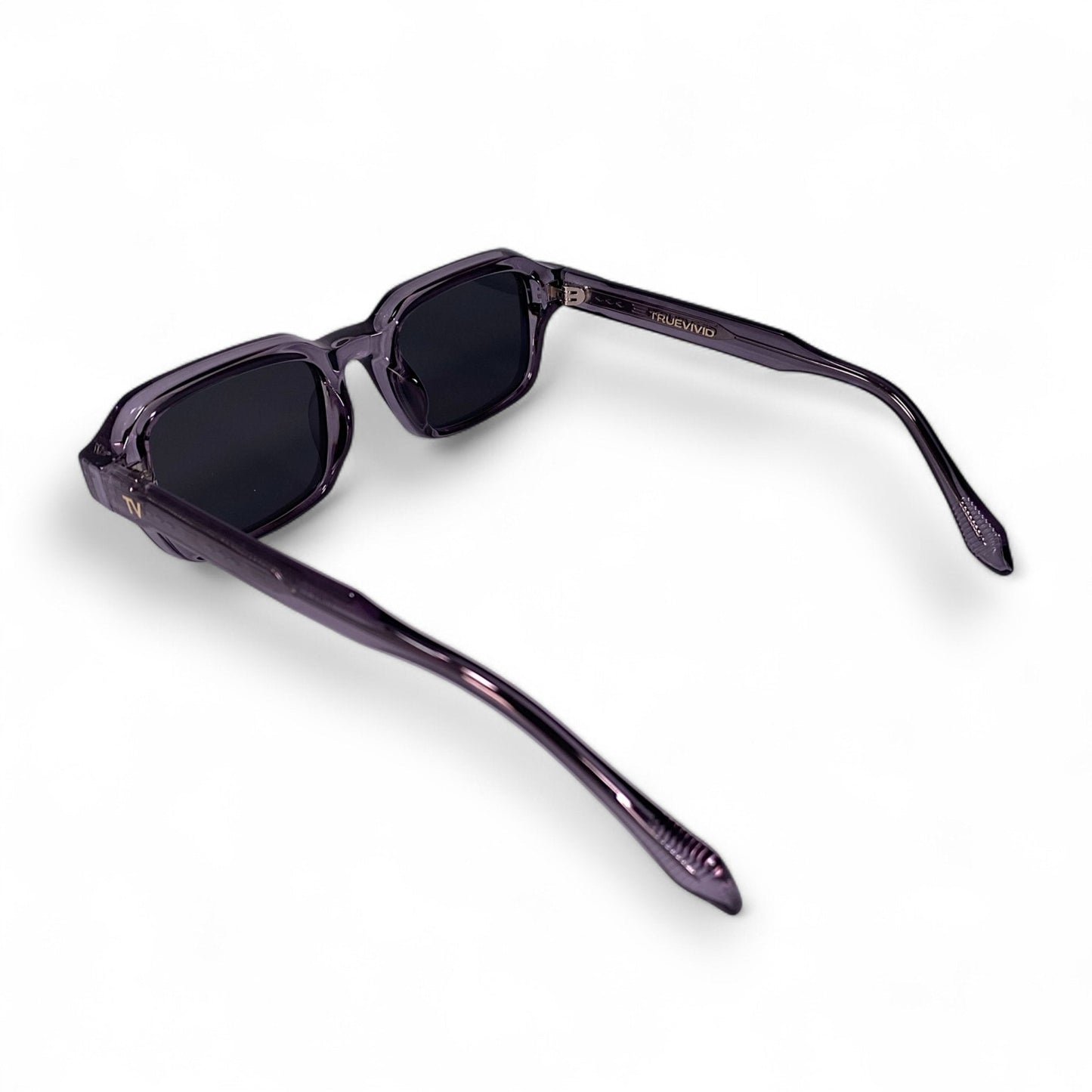 HAV Essentials Rectangular Sunglasses, Unisex, Slate Orchid, Black Lens by TrueVivid