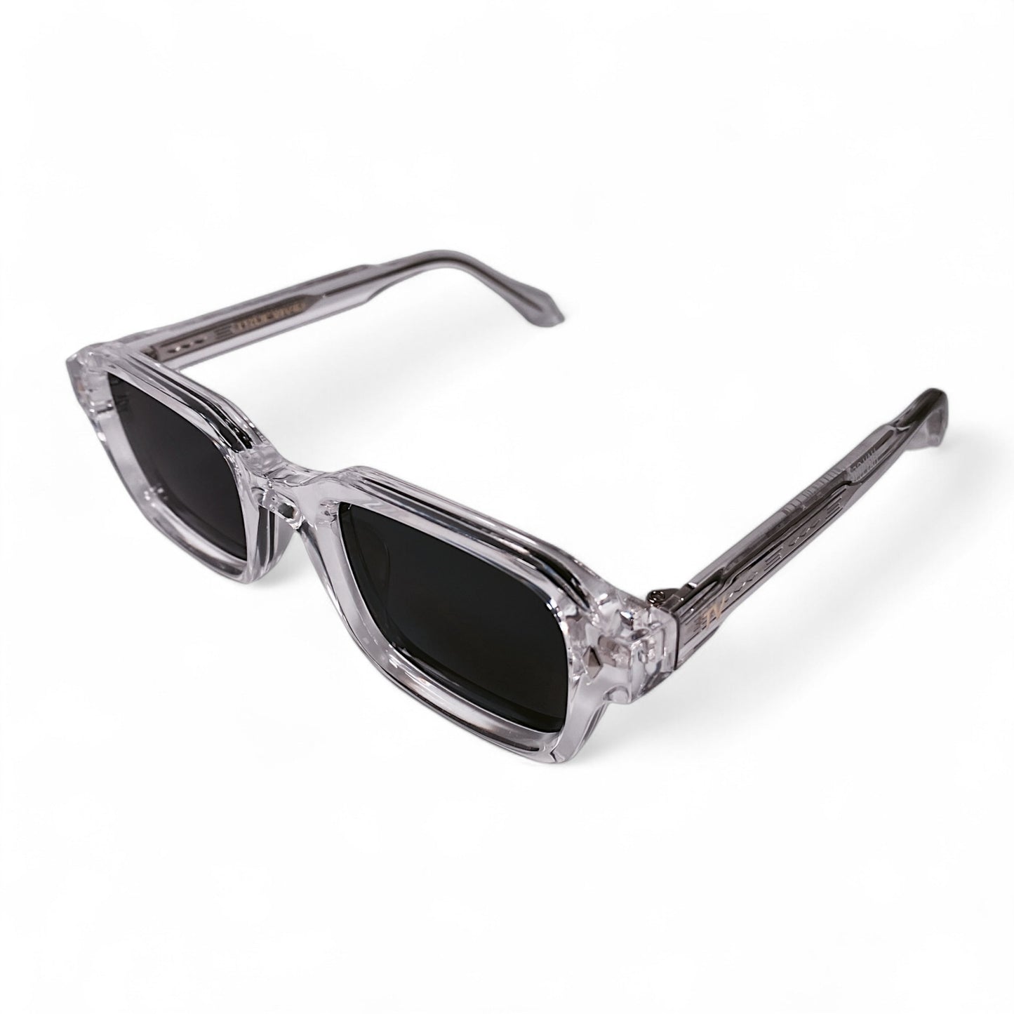 HAV Essentials Rectangular Sunglasses, Unisex, Clear, Black Lens by TrueVivid