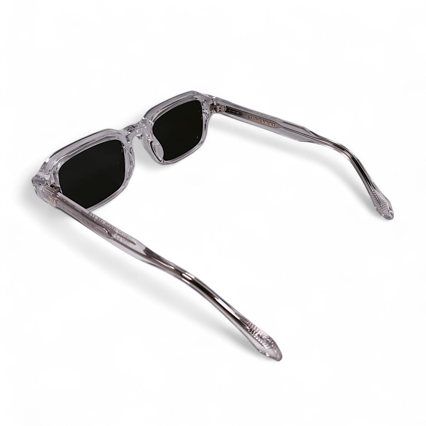 HAV Essentials Rectangular Sunglasses, Unisex, Clear, Black Lens by TrueVivid