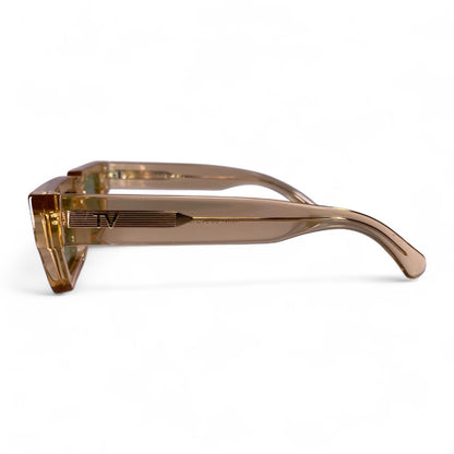 KLINT Bold Geometric Sunglasses, Champagne Light Green Lens by TrueVivid Eyewear
