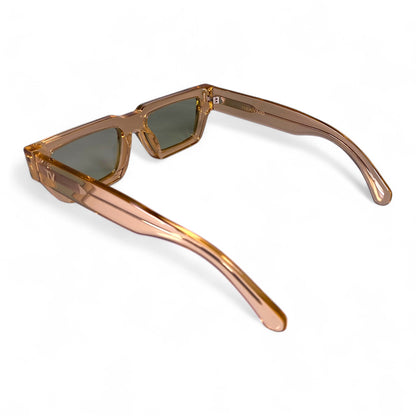 KLINT Bold Geometric Sunglasses, Champagne Light Green Lens by TrueVivid Eyewear