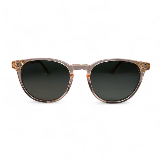 LYRA Wayfarer Polarised Sunglasses in Champagne, Green Lens by TrueVivid