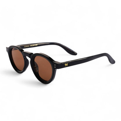 NORDEN, Essentials Polarised Sunglasses, Unisex, Black, Brown Lens by TrueVivid