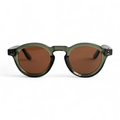 NORDEN, Essentials Polarised Sunglasses, Unisex, Moss Green, Brown Lens by TrueVivid