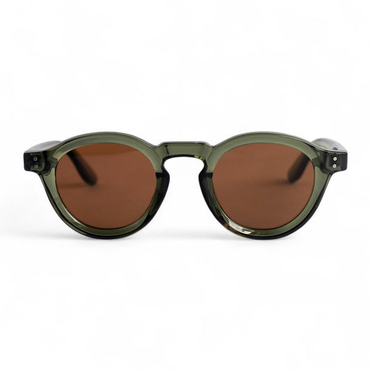NORDEN, Essentials Polarised Sunglasses, Unisex, Moss Green, Brown Lens by TrueVivid