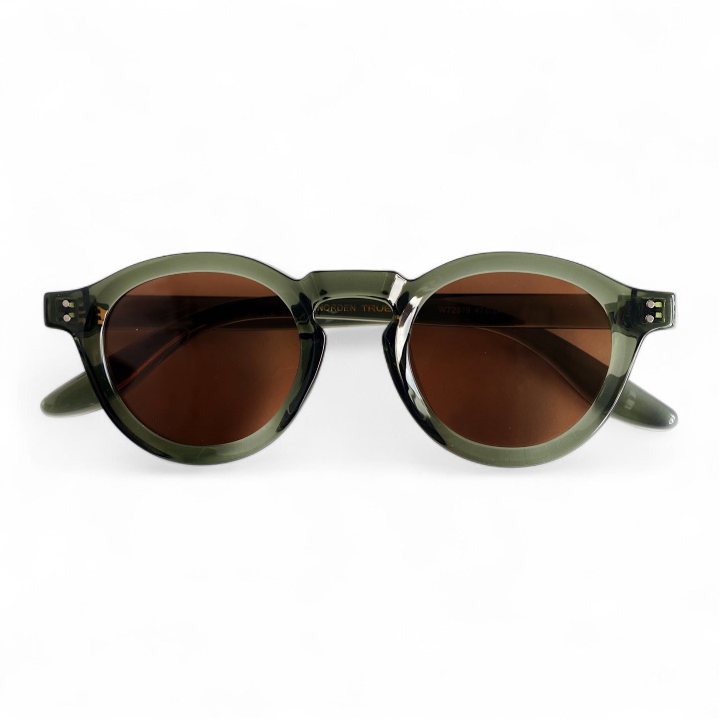 NORDEN, Essentials Polarised Sunglasses, Unisex, Moss Green, Brown Lens by TrueVivid