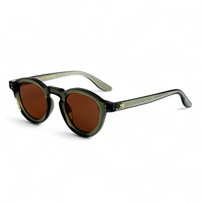 NORDEN, Essentials Polarised Sunglasses, Unisex, Moss Green, Brown Lens by TrueVivid