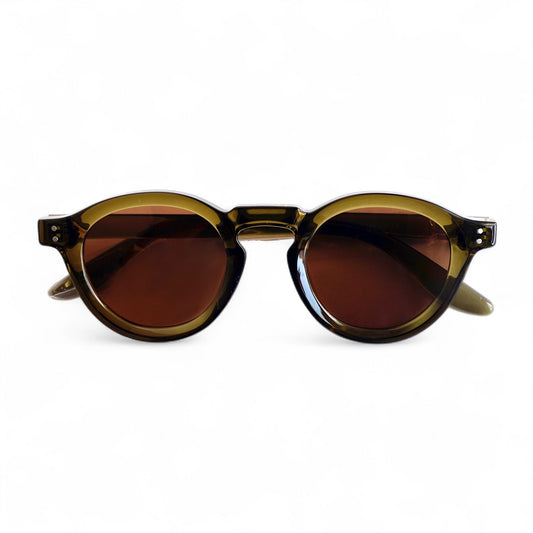 NORDEN, Essentials Polarised Sunglasses, Unisex, Olive Green, Brown Lens by TrueVivid