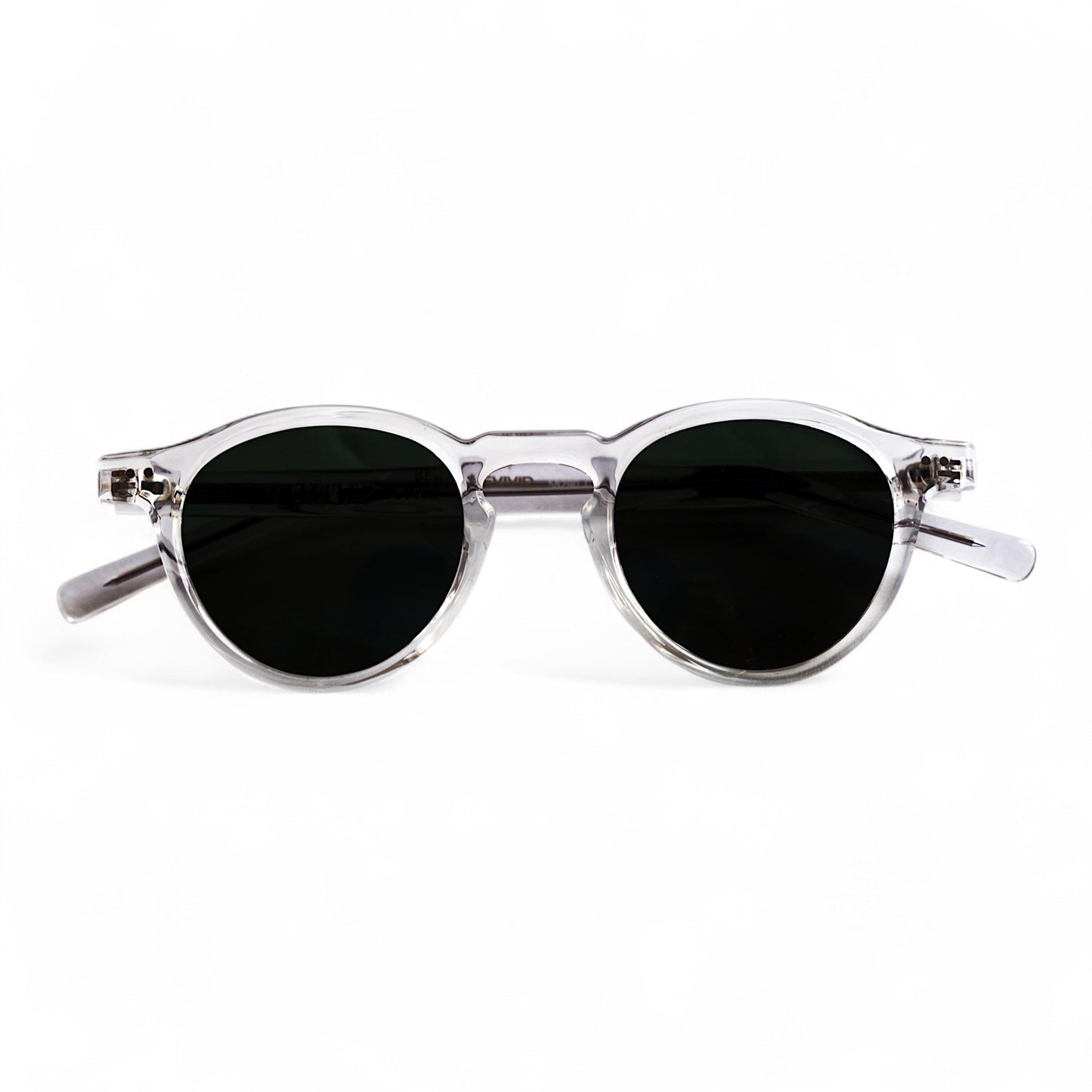 REN Round Polarised Sunglasses, Unisex, Crystal, Black Lens by TrueVivid