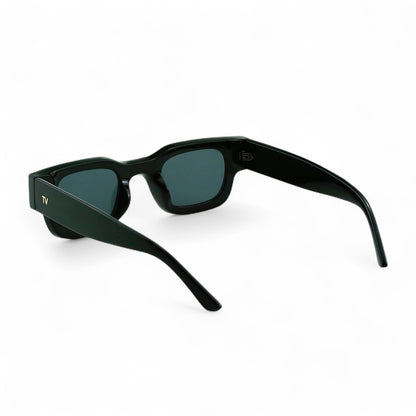 SORA, Essentials Rectangular Modern Sunglasses, Unisex, Black by TrueVivid Eyewear