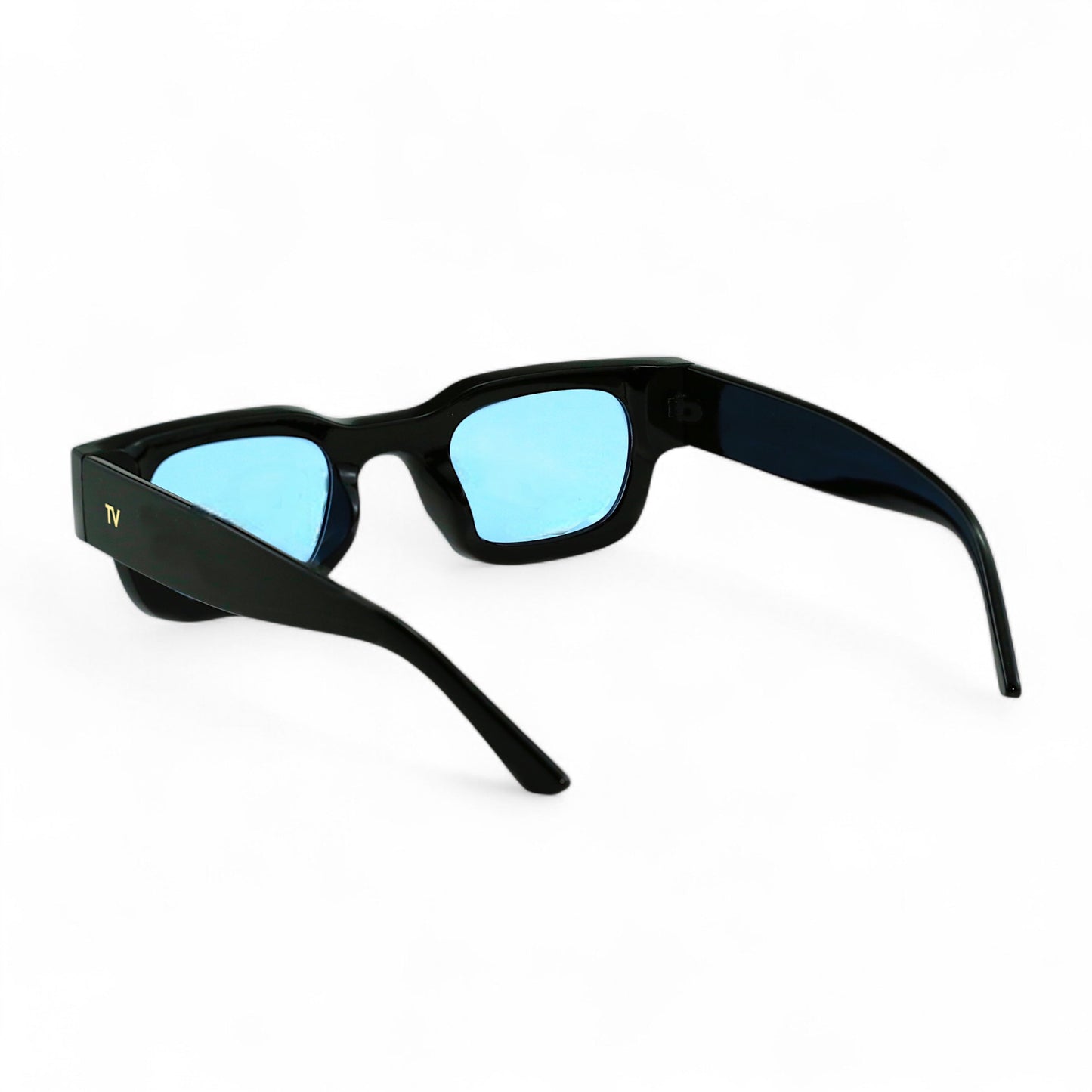 SORA, Essentials Rectangular Modern Sunglasses, Unisex, Black/Blue by TrueVivid Eyewear