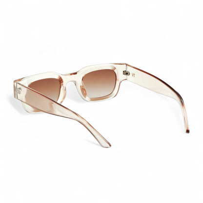 SORA, Essentials Rectangular Modern Sunglasses, Unisex, Champagne by TrueVivid Eyewear