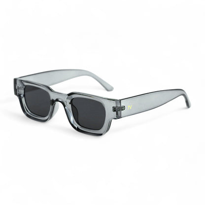 SORA, Essentials Rectangular Modern Sunglasses, Unisex, Grey Crystal by TrueVivid Eyewear