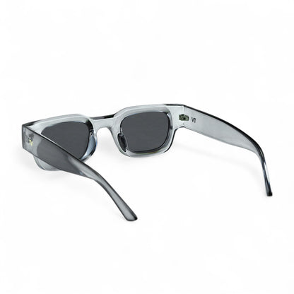 SORA, Essentials Rectangular Modern Sunglasses, Unisex, Grey Crystal by TrueVivid Eyewear