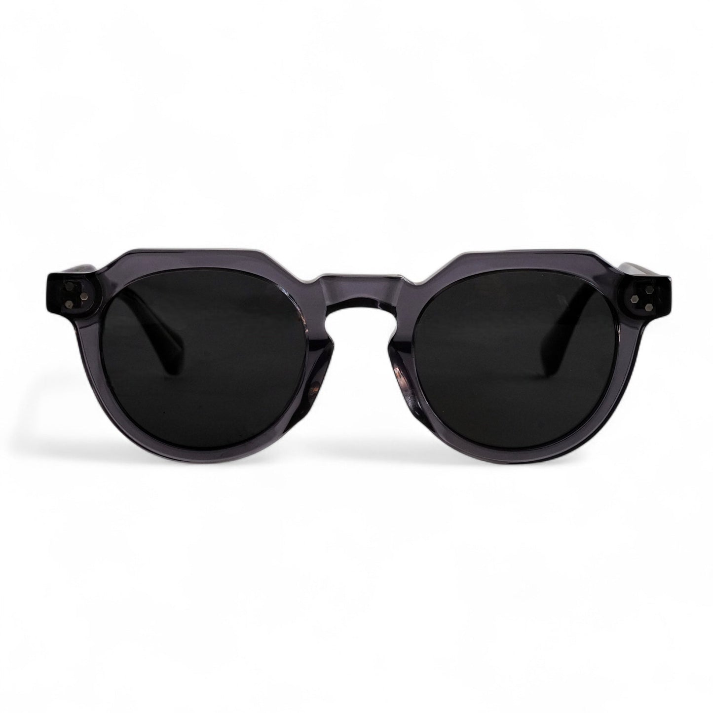 VEA Rounded Hex Storm Grey Sunglasses, Grey Lens by TrueVivid