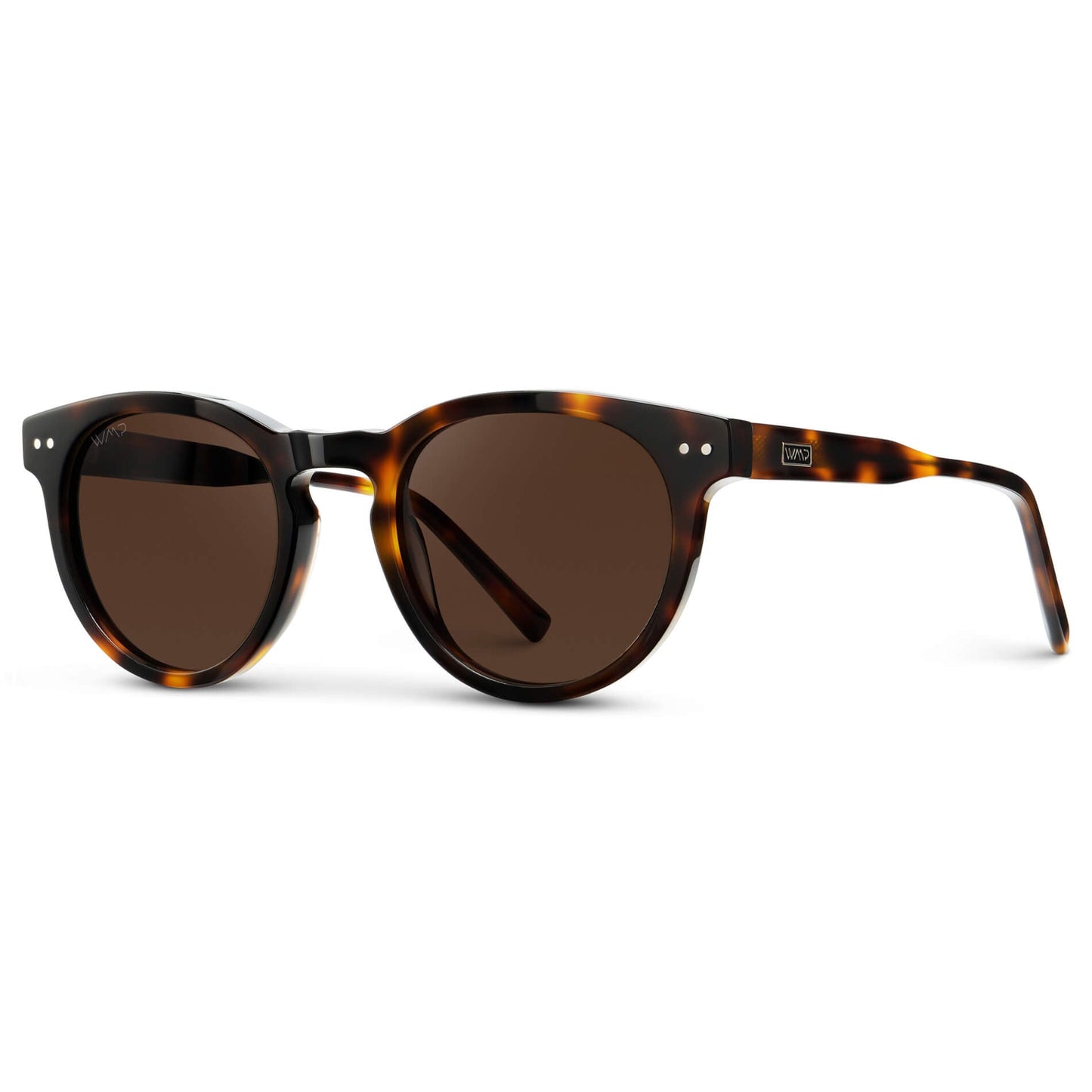 TATE Retro Round Unisex Sunglasses in Brown Tortoise by WMP Eyewear
