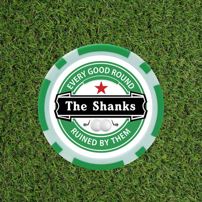 Heineken Themed Funny Golf Poker Chips