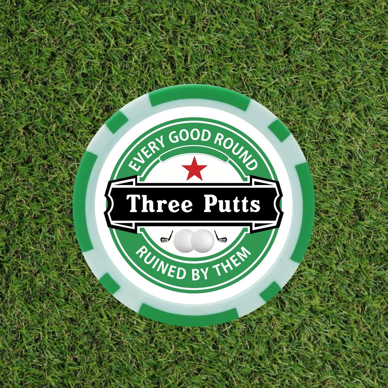 Heineken Themed Funny Golf Poker Chips