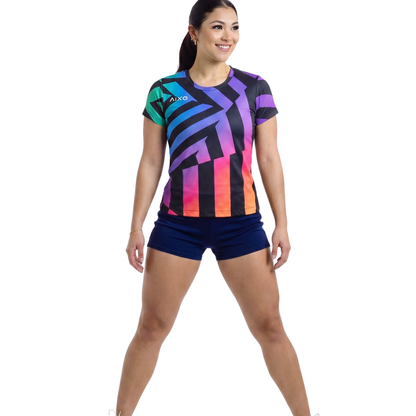 Aixo Rainbow Chaos Womens T-Shirt - Black