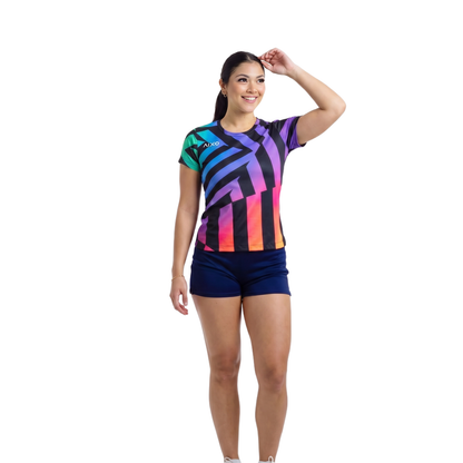 Aixo Rainbow Chaos Womens T-Shirt - Black
