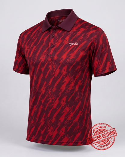 Scarlet Surge Golf Polo