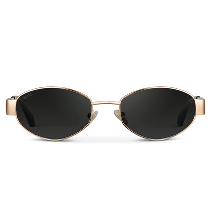 VERONA Oval Thick Framed Women's Sunglasses in Gold, Black by WMP Eyewear UK