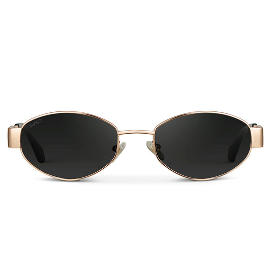 VERONA Oval Thick Framed Women's Sunglasses in Gold, Black by WMP Eyewear UK