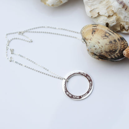 Sterling Silver Halo Necklace