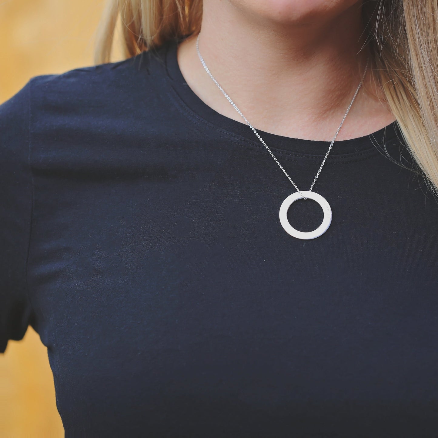 Sterling Silver Halo Necklace