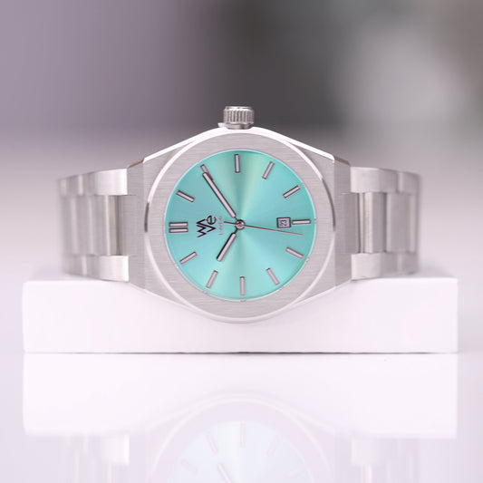 Wave by Architect Watch in Ocean Blue - Modern Font Engraving