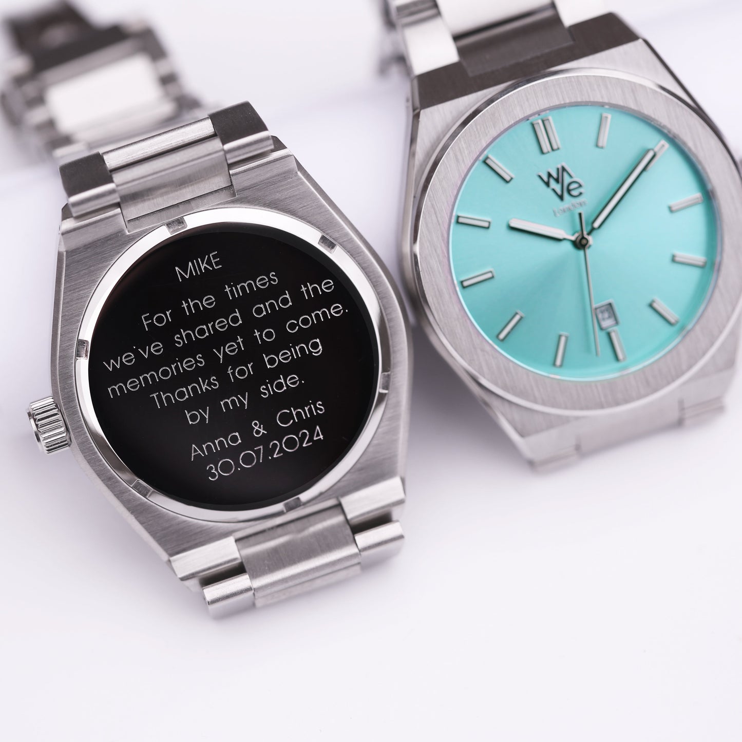 Wave by Architect Watch in Ocean Blue - Modern Font Engraving