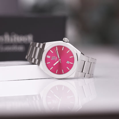 Wave by Architect Watch in Blush Ripple - Modern Font Engraving