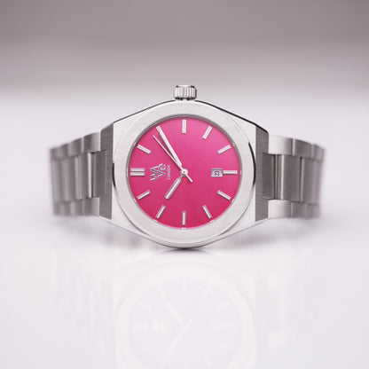 Wave by Architect Watch in Blush Ripple - Modern Font Engraving