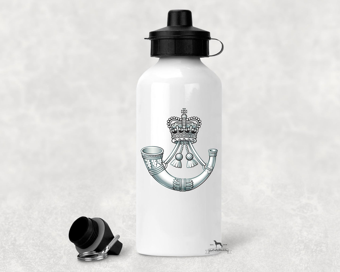 Aluminium Military Water Bottle with British Army Insignia, 500ml