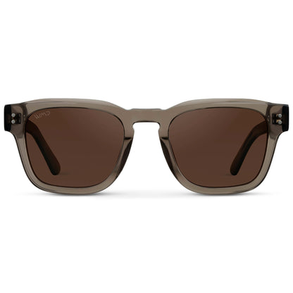 WAYNE Men's Bold Rectangular Sunglasses in Ashwood Brown by WMP Eyewear