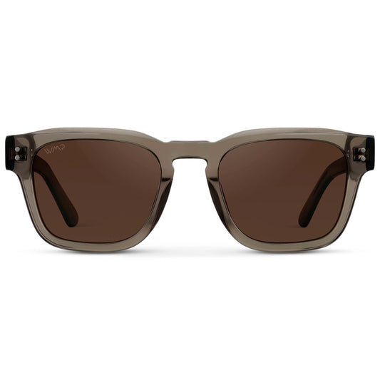 WAYNE Men's Bold Rectangular Sunglasses in Ashwood Brown by WMP Eyewear