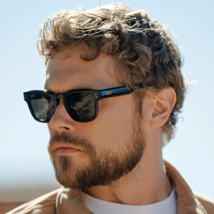 WAYNE Men's Bold Rectangular Sunglasses in Black by WMP Eyewear