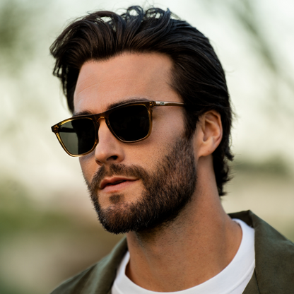 Lunettes de soleil polarisées pour homme WESLEY, couleur vert cristal, par WMP Eyewear UK