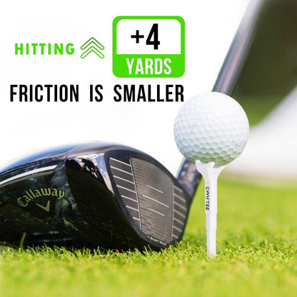 SWIFTEE 5° Degree Premium Golf Tees 80mm – Extra Durable Low-Spin Tees for Longer Distance, Higher Launch & Reduced Slice  – 10 Pack
