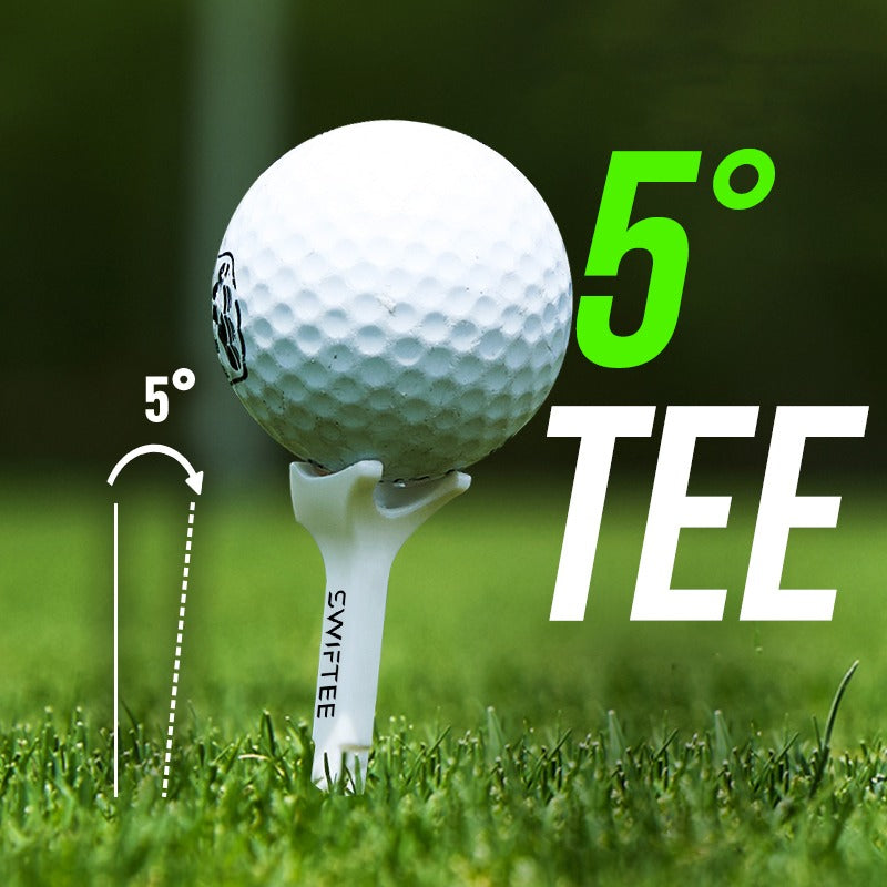SWIFTEE 5° Degree Premium Golf Tees 80mm – Extra Durable Low-Spin Tees for Longer Distance, Higher Launch & Reduced Slice  – 10 Pack