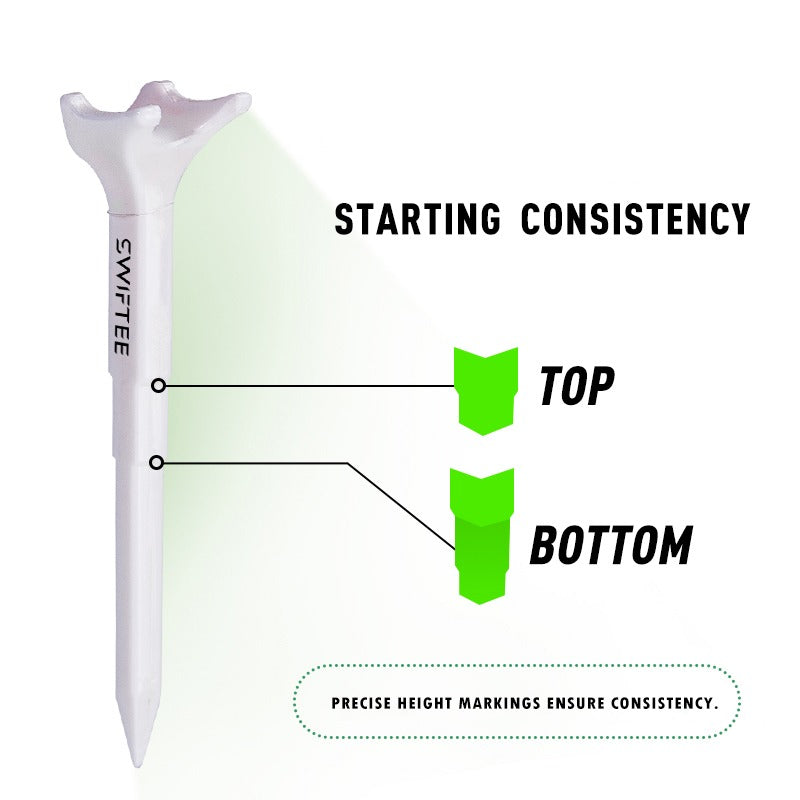 SWIFTEE 5° Degree Premium Golf Tees 80mm – Extra Durable Low-Spin Tees for Longer Distance, Higher Launch & Reduced Slice  – 10 Pack