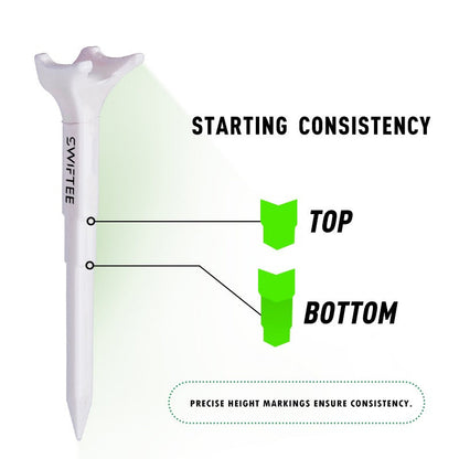 SWIFTEE 5° Degree Premium Golf Tees 80mm – Extra Durable Low-Spin Tees for Longer Distance, Higher Launch & Reduced Slice  – 10 Pack