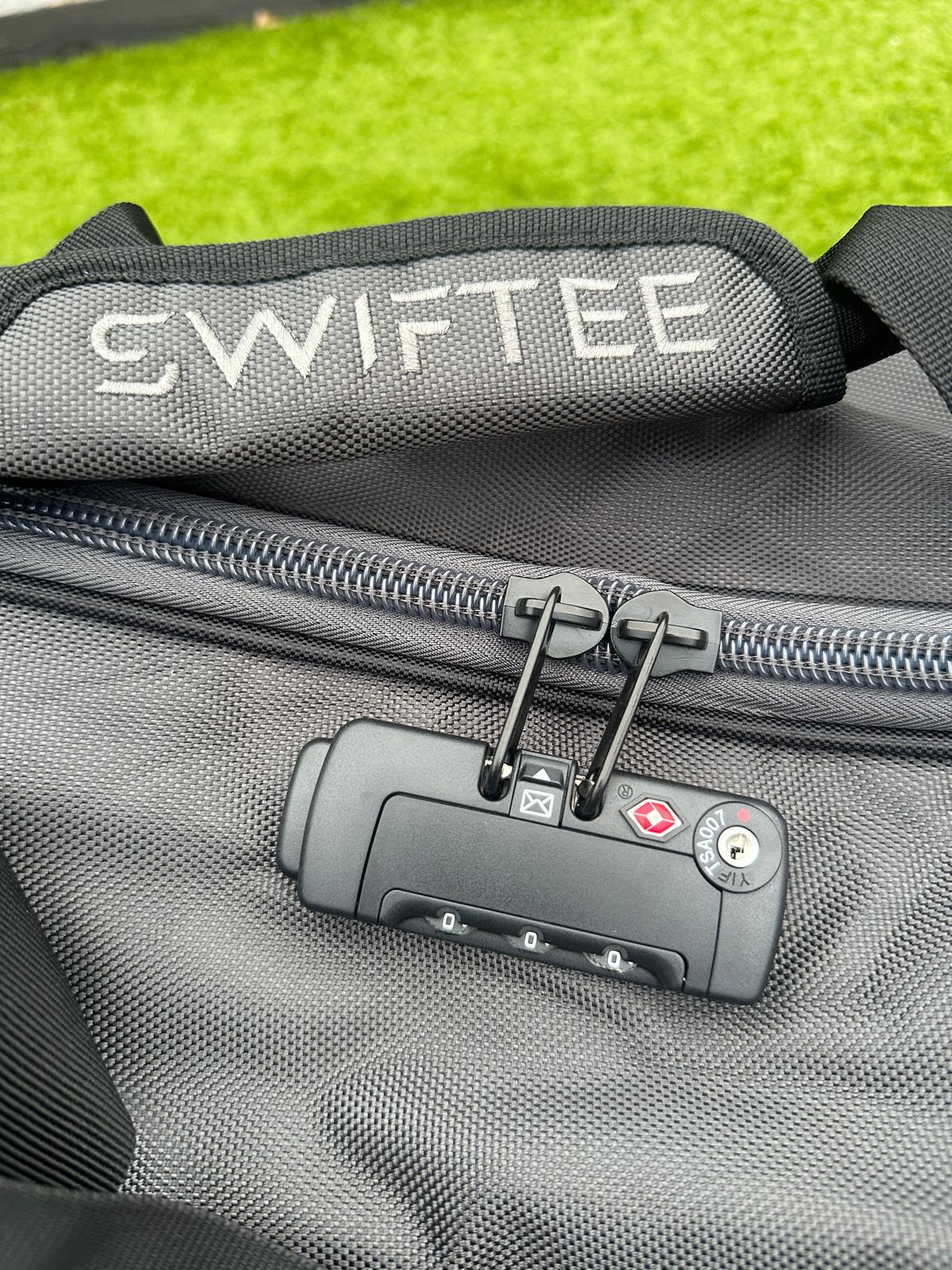 SWIFTEE Premium Golf Travel Bag with Hard Case Top & TSA Lock – 1680D Oxford, Oversized Wheels, Lightweight Airline Carrier for Maximum Club Protection