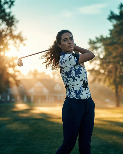 Women's Indigo Artistic Performance Golf Polo Shirt